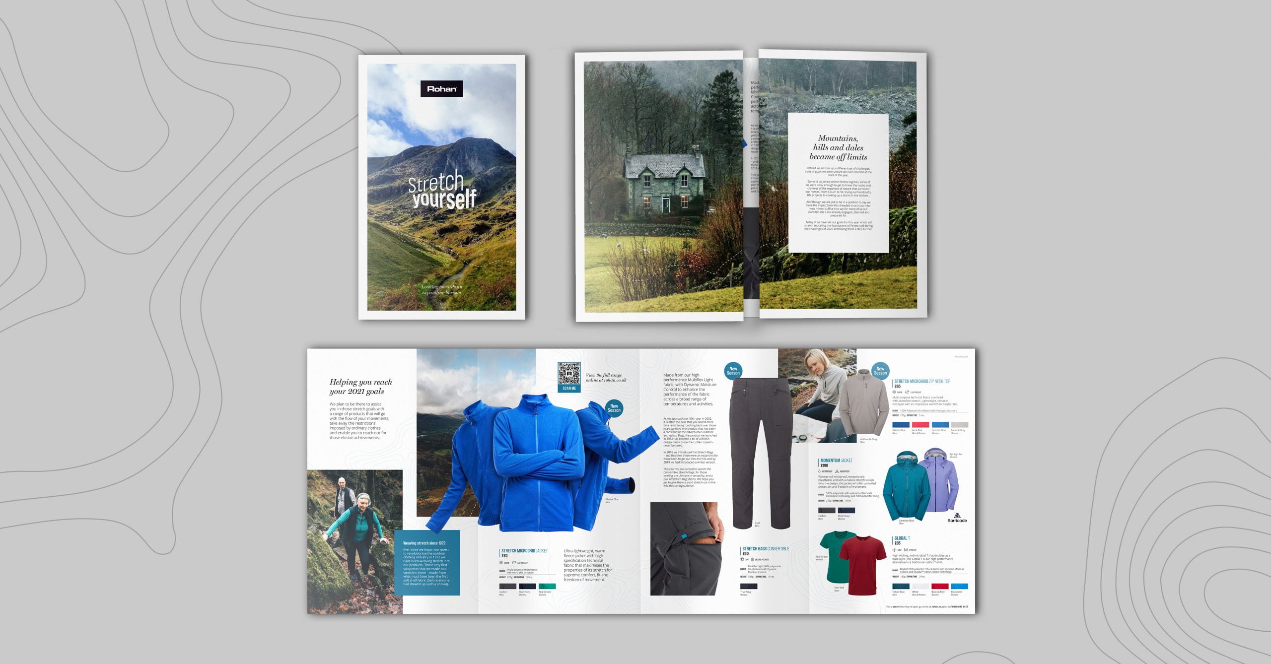 Rohan eight-page printed brochure designed by Vivid Creative