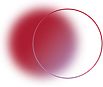 Abstract branding illustration featuring overlapping red and white gradient circles on a minimalist white background.